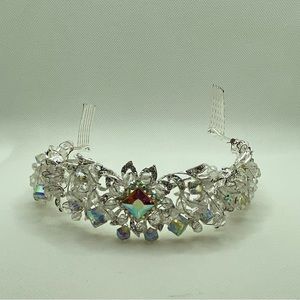 Beautiful Crystal Wedding Crown Tiara for Bride, with subtle glow stone details